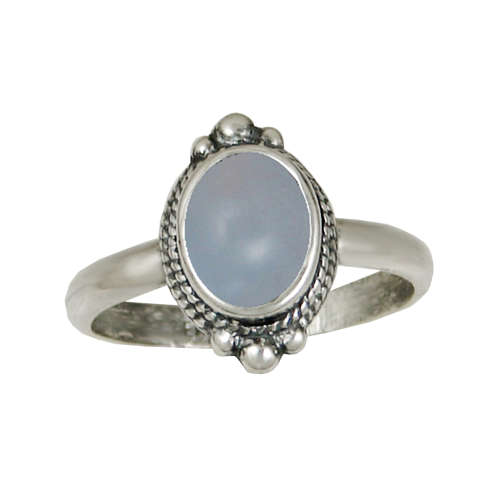 Sterling Silver Gemstone Ring With Blue Lace Agate Size 10